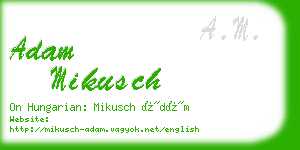 adam mikusch business card